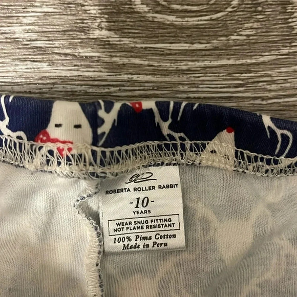 Roberta roller rabbit size 10 Christmas pajama pants navy blue reindeer - Picture 3 of 7